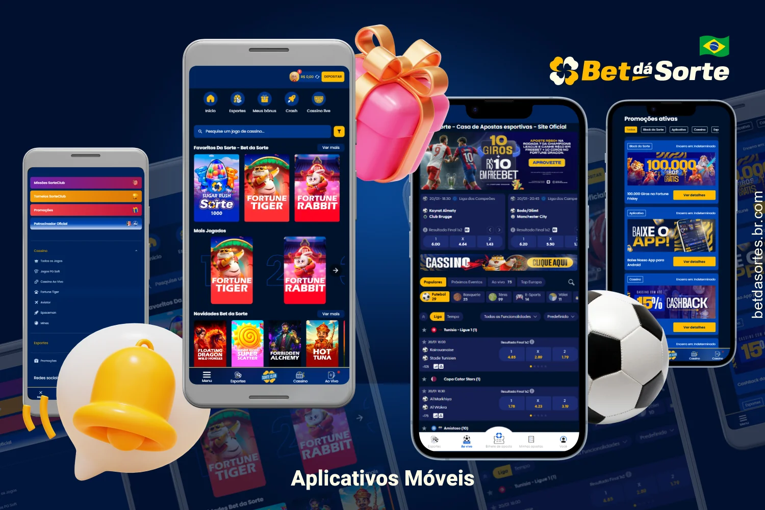 A Bet da Sorte possui aplicativos próprios para Android e iOS, que podem ser baixados gratuitamente no site oficial