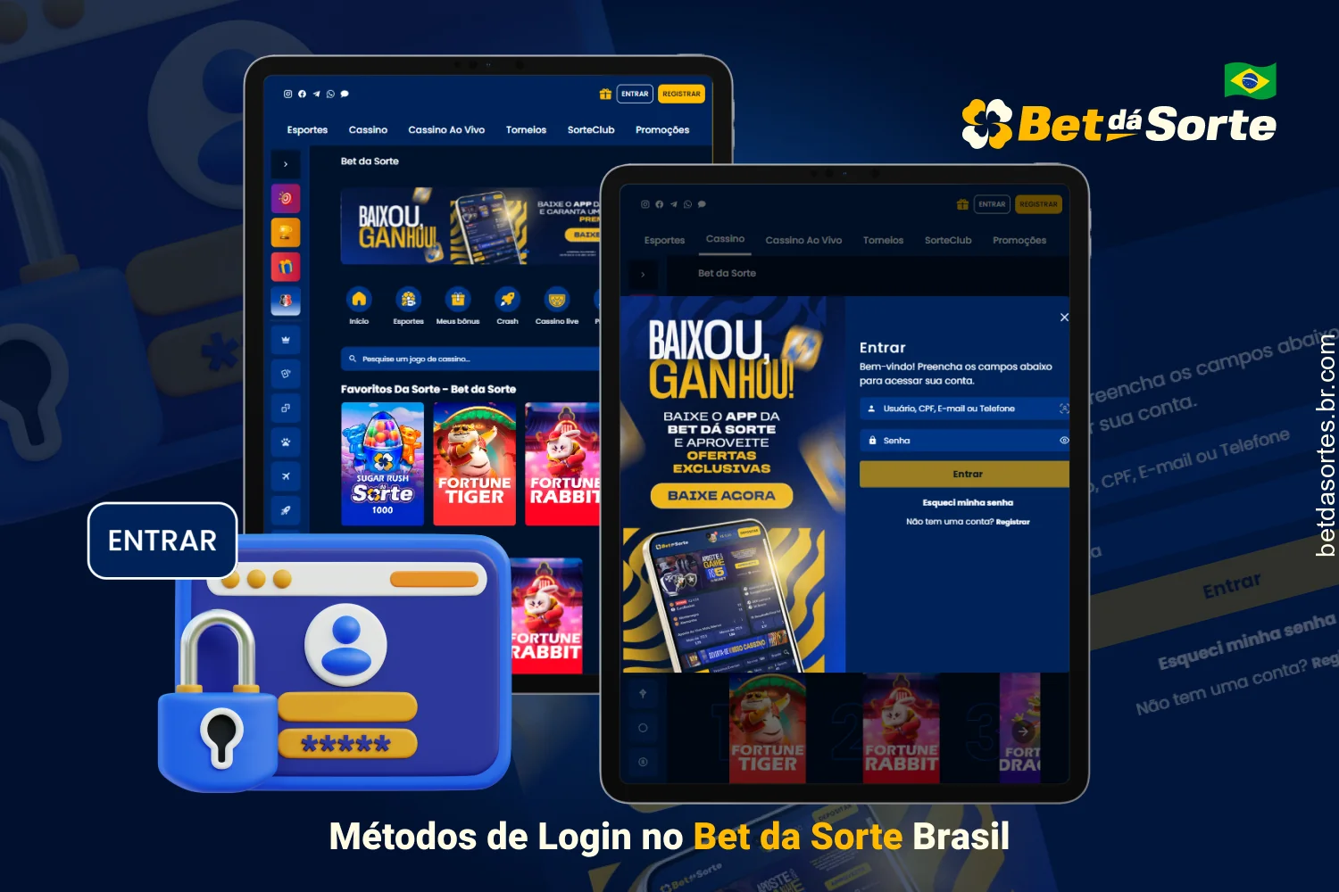 É possível acessar a conta da Bet da Sorte usando os dados fornecidos no momento do cadastro